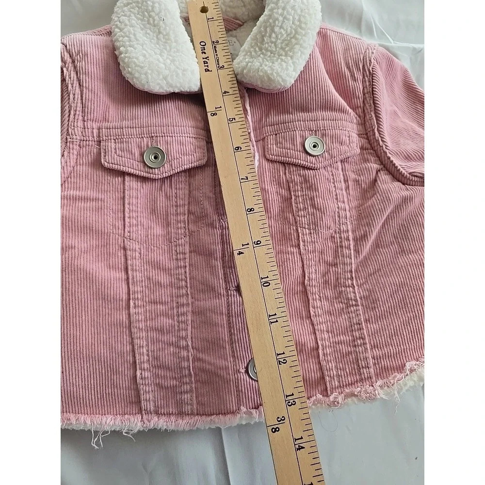 TCP‎ Children's Place Girls Corduroy  Jacket Pink Size 4 Sherpa Lined Coat